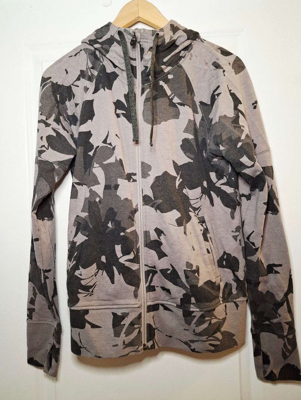 Lole Cozy Abstract Print Hooded Zip-up Sweater (M)